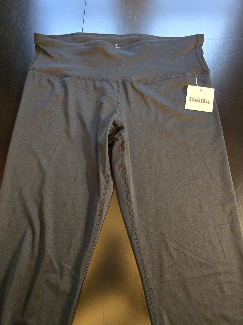 NEW Deilin Women's High Waisted Yoga Leggings Black Size Small Workout Gym NWT